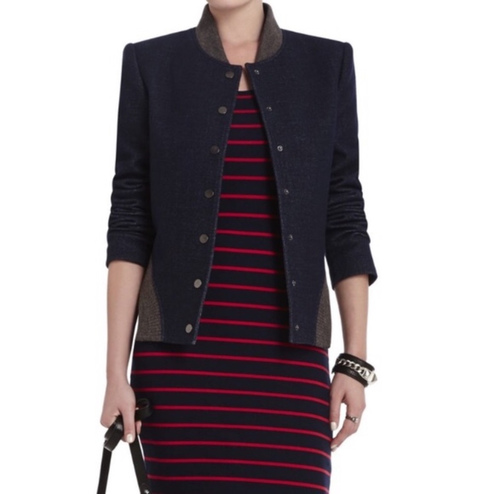 Warm BCBG bomber jacket with hip cutouts